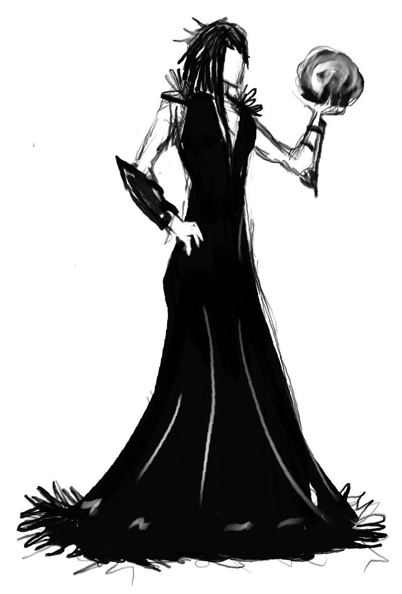 Silhouette: holding a glowing orb