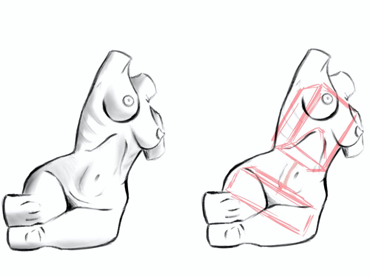 Torso study with box construction